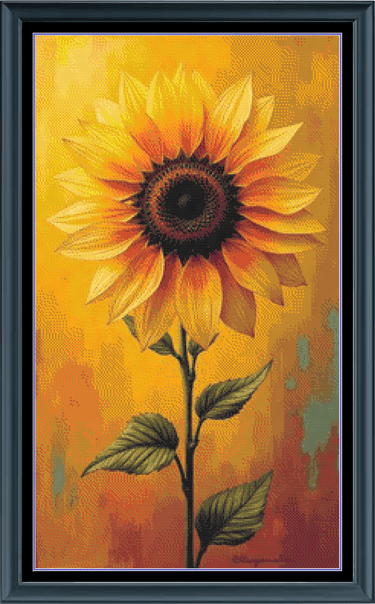 Stitching Jules Design Cross Stitch Pattern Sunflower Floral Large Full Coverage Counted Cross Stitch Pattern (Digital Download)